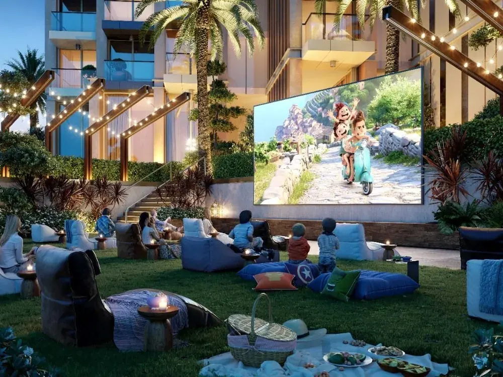 Outdoor cinema on the Regalia lawn, developer render